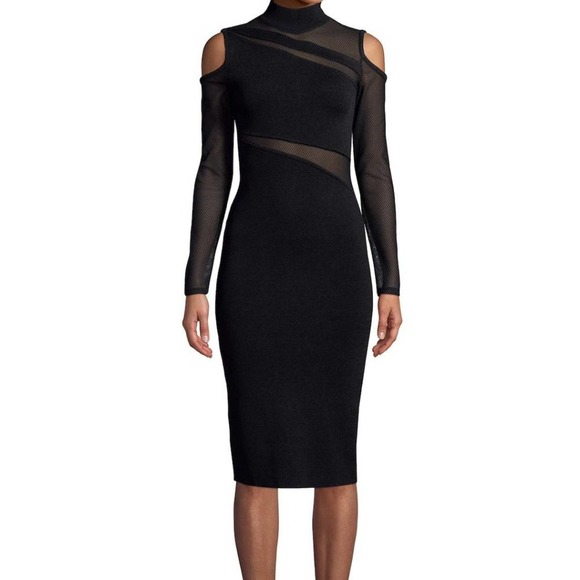RACHEL Rachel Roy Dresses & Skirts - NEW Rachel Roy black mesh cold shoulder dress M